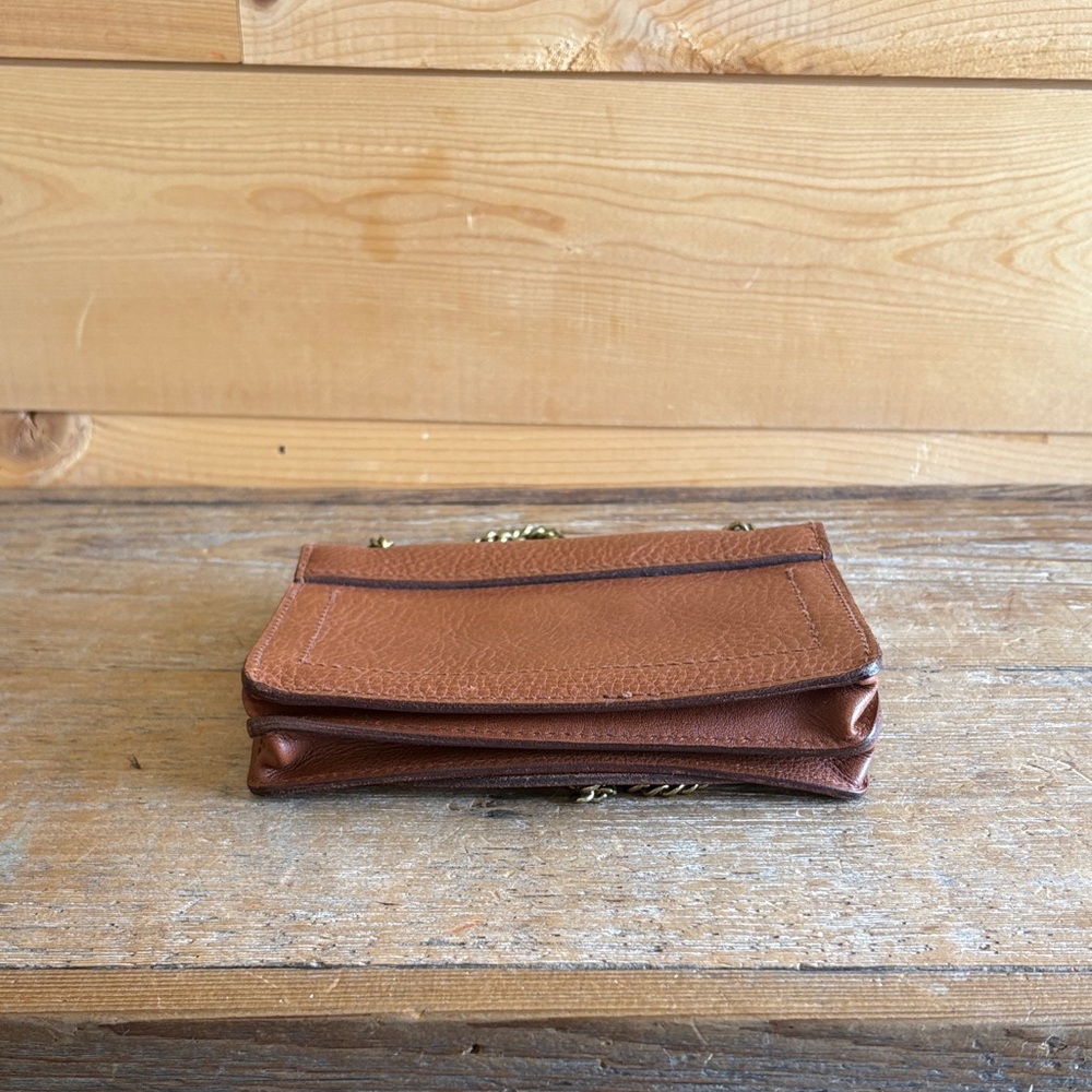 Madewell Tan Pebbled Leather Crossbody with Gold Chain - Picture 5 of 12
